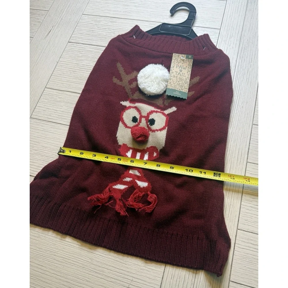 Paw & Tail NWT Pet Holiday Christmas Sweater.‎ Rudolph W/ Pom Pom Nose. Sz M